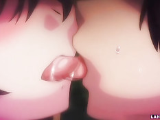 Молодой человек под дождём лижет киску грудастой хентай девке