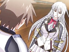 Хентай девчонка дрочит член большими сиськами и лижет головку