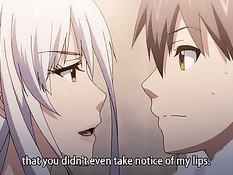 Хентай девчонка дрочит член большими сиськами и лижет головку