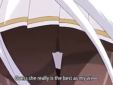 Хентай девчонка дрочит член большими сиськами и лижет головку