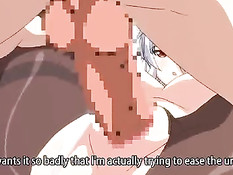 Хентай девчонка дрочит член большими сиськами и лижет головку