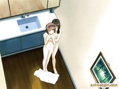 Сиськастая хентай домохозяйка наслаждается сексом в позе раком