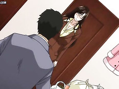 Возбуждённая аниме девушка в очках сняла трусики и села на член