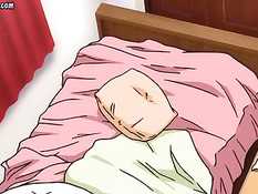 Возбуждённая аниме девушка в очках сняла трусики и села на член