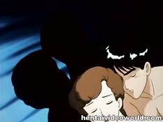 Парень раздевает красивую аниме женщину и занимается любовью