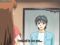 Хентай брюнеточка отсосала мальчику член и дала отлизать киску