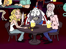 Грудастая аниме брюнетка раздевается и танцует стриптиз на сцене