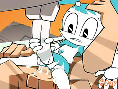 Сексуально озабоченные роботы схватили и оттрахали аниме девку