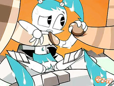 Сексуально озабоченные роботы схватили и оттрахали аниме девку