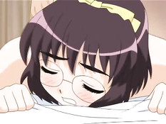 Развратная хентай девка отсосала парню в позе 69 и уселась на хуй