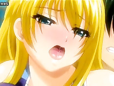 Возбуждённая хентай девка набрасывается на парня в тёмном лесу