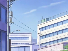 Грудастая хентай девка в автомобиле ебётся со своим бойфрендом