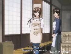 Грудастая хентай девка в автомобиле ебётся со своим бойфрендом