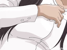 Грудастая хентай девка в автомобиле ебётся со своим бойфрендом