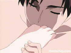 Парень облизал обнажённую хентай девушку и оттрахал на кровати