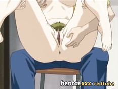 Парень довёл до сквирта зрелую хентай блондинку и отодрал раком