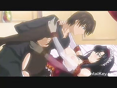 Приятель лижет киску хентай брюнетке и вставляет в неё свой член