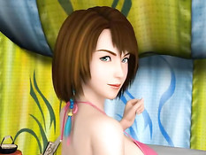 Раздел и оттрахал в разных позах грудастую 3D девушку в бикини