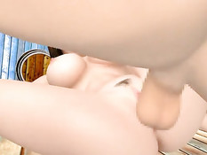 Раздел и оттрахал в разных позах грудастую 3D девушку в бикини