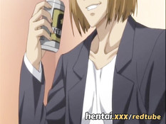 Отлизал киску сисястой хентай брюнетке и оттрахал девку на столе