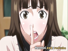 Отлизал киску сисястой хентай брюнетке и оттрахал девку на столе