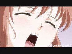 Грудастая хентай девка в чулках прыгает на члене и громко стонет