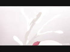 Грудастая хентай девка в чулках прыгает на члене и громко стонет