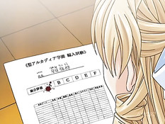 Опытная хентай женщина отсасывает парню член и дрочит сиськами