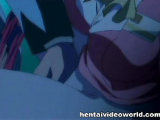 Начальник соблазняет свою грудастую хентай секретаршу в очках