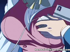 Начальник соблазняет свою грудастую хентай секретаршу в очках