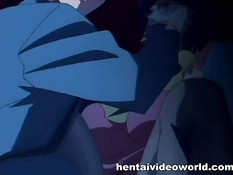 Начальник соблазняет свою грудастую хентай секретаршу в очках