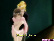 Хентай девчонка с голубыми волосами отсасывает парню в позе 69