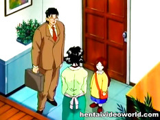 Похотливые извращенцы связали и оттрахали сисястую хентай жену