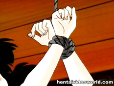 Похотливые извращенцы связали и оттрахали сисястую хентай жену