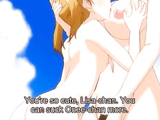 На пляже занимались сексом аниме лесбиянки и парень с девушкой