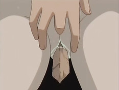 Молодой человек на кровати оттрахал сразу двух хентай подружек