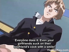 Он сделал куннилингус хентай студентке и оттрахал девку на полу