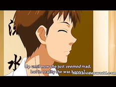 Облизал большую грудь хентай брюнетки и отодрал девку на полу