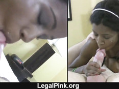 Похотливый белый мужчина оттрахал молодую мулатку с косичками