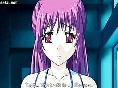 Парень ласкает большую грудь и киску возбуждённой хентай девке