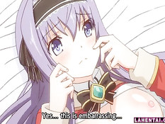 Парень сосёт соски хентай подружке и трахает девушку на кровати