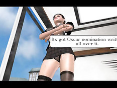 Красивая 3D брюнетка танцует стриптиз и ебётся с двумя мужиками