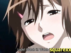 Парень прижал к стене голую хентай девственницу и отодрал раком