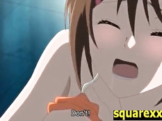 Парень прижал к стене голую хентай девственницу и отодрал раком