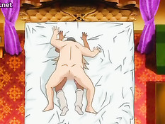 Похотливый мужик трогает большие сиськи и ебёт смуглую девушку