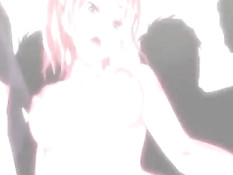 Возбуждённые парни трахают большими членами хентай девчонок