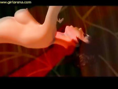 Магический цветок обвивает и трахает в киску грудастую 3D девку