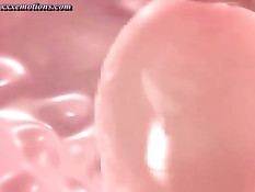 3D девчонка дрочит член большими сиськами и даёт полизать попу