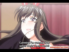 Грудастая хентай девка в костюме зайчика сделала парню футджоб