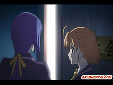 Грудастая хентай девка в костюме зайчика сделала парню футджоб